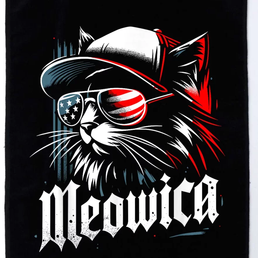 Meowica Usa Merica Cat 4th Of July Funny Patriotic Platinum Collection Golf Towel