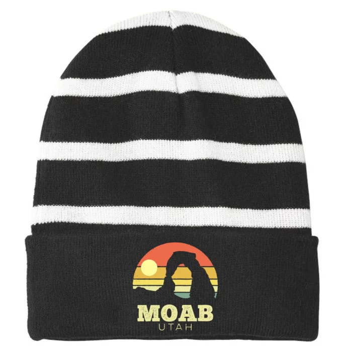 Moab Utah Striped Beanie with Solid Band