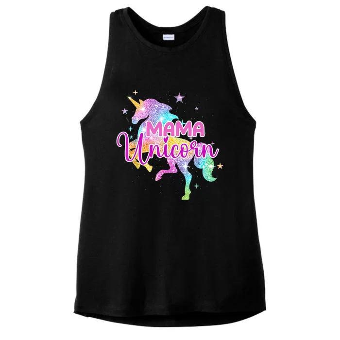 Mama Unicorn Mythical Animal Fantasy Creature Magical Ladies Tri-Blend Wicking Tank