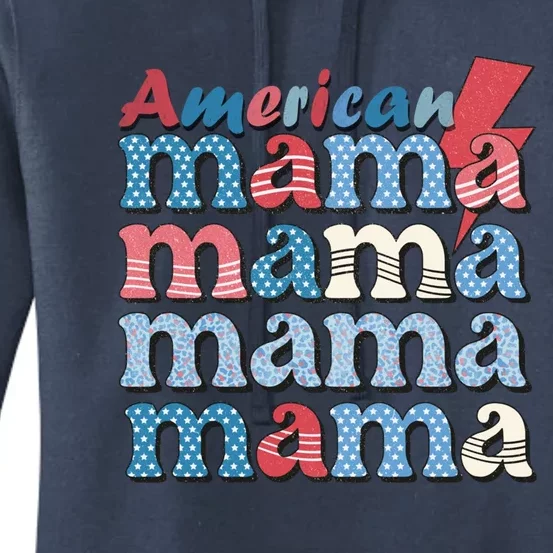 Mom Usa Mama Independence 1776 Day Mother American 4th July Funny Gift Women's Pullover Hoodie