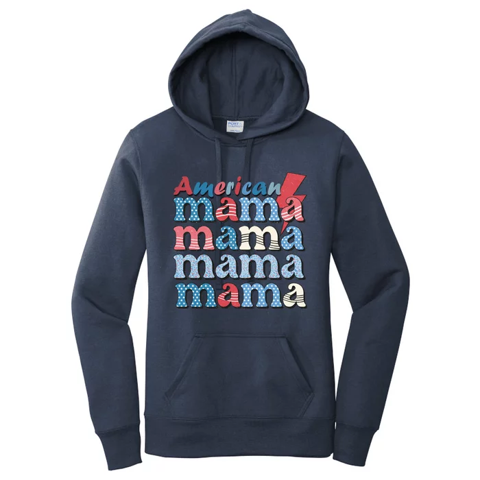 Mom Usa Mama Independence 1776 Day Mother American 4th July Funny Gift Women's Pullover Hoodie