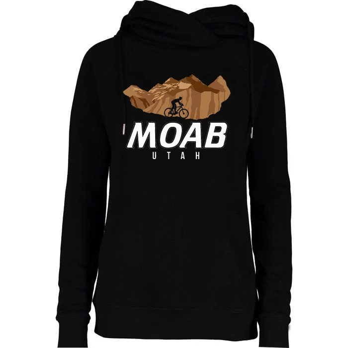 Moab Utah Mountain Biking Womens Funnel Neck Pullover Hood