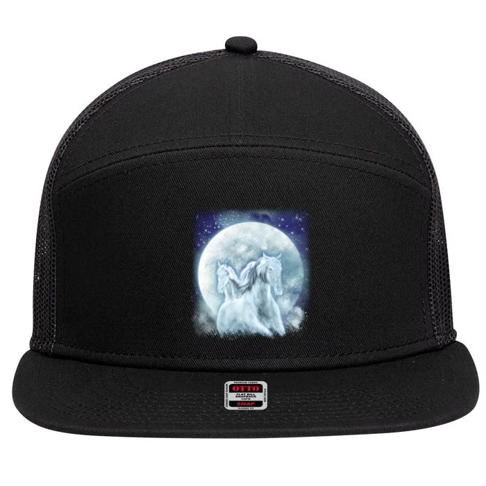 Mystic Unicorn Moon 7 Panel Mesh Trucker Snapback Hat