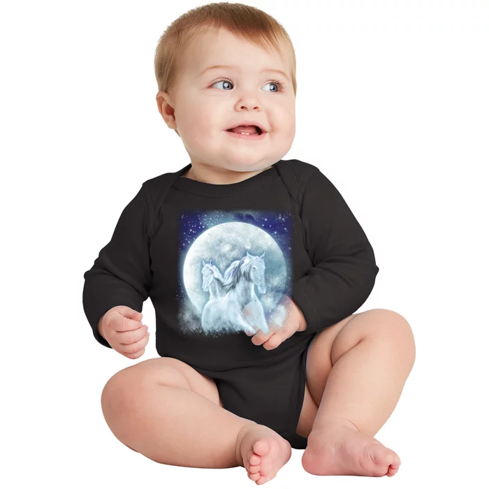 Mystic Unicorn Moon Baby Long Sleeve Bodysuit