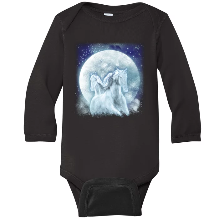 Mystic Unicorn Moon Baby Long Sleeve Bodysuit