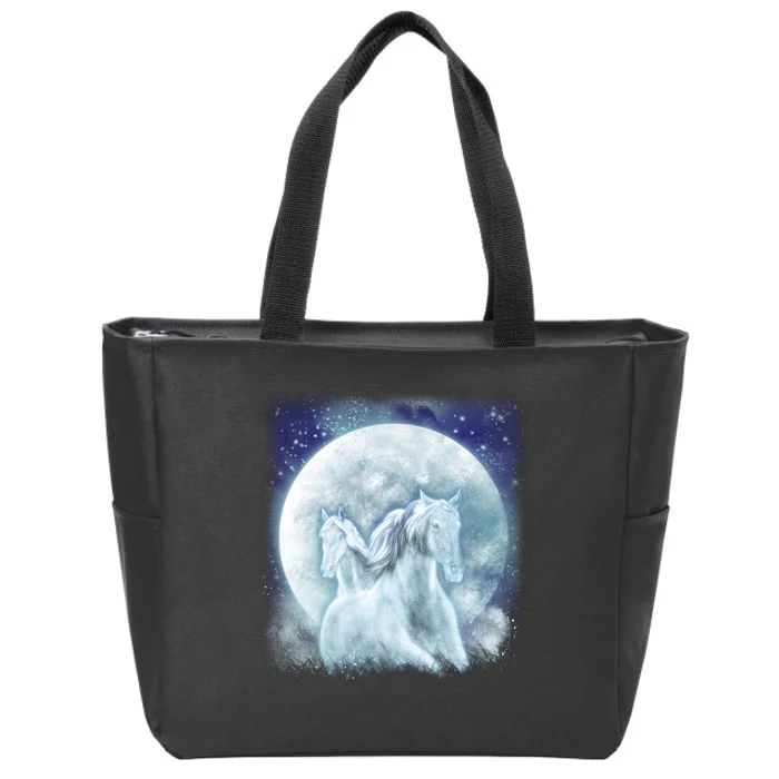 Mystic Unicorn Moon Zip Tote Bag