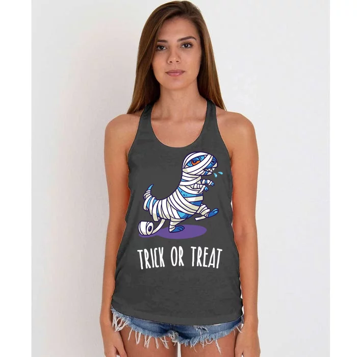 Mummy Dinosaur Women's Knotted Racerback Tank