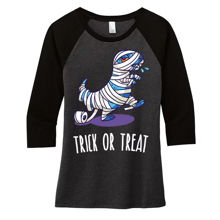 Mummy Dinosaur Women's Tri-Blend 3/4-Sleeve Raglan Shirt