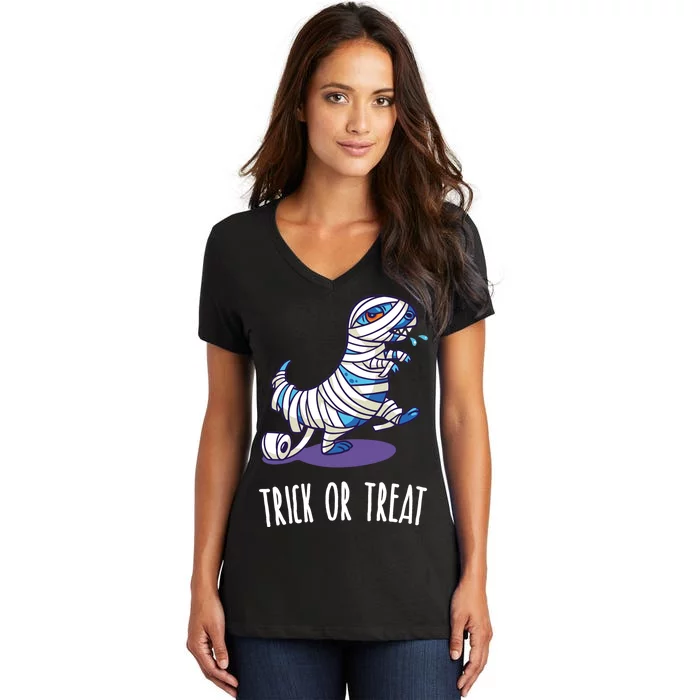 Mummy Dinosaur Women's V-Neck T-Shirt