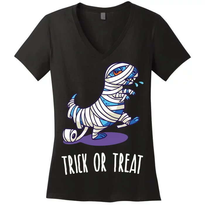 Mummy Dinosaur Women's V-Neck T-Shirt