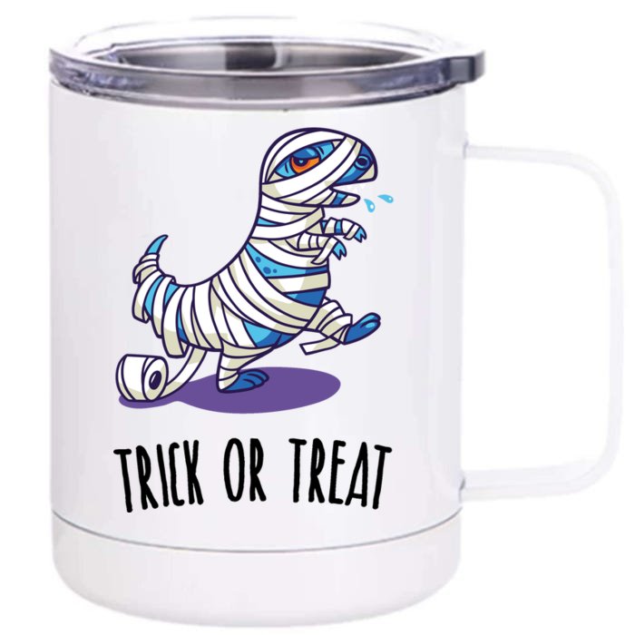 Mummy Dinosaur Front & Back 12oz Stainless Steel Tumbler Cup