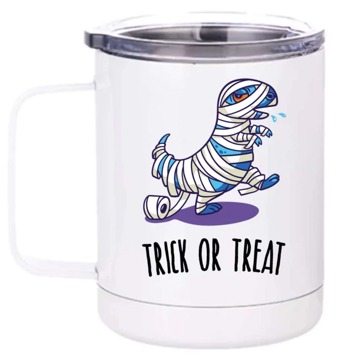 Mummy Dinosaur Front & Back 12oz Stainless Steel Tumbler Cup