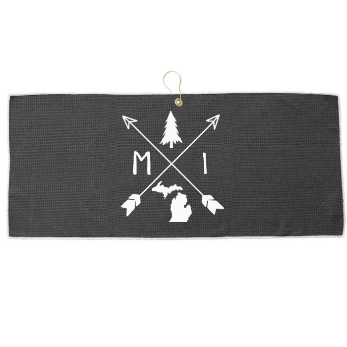 Michigan Up North Home State Midwest Vintage Retro Large Microfiber Waffle Golf Towel