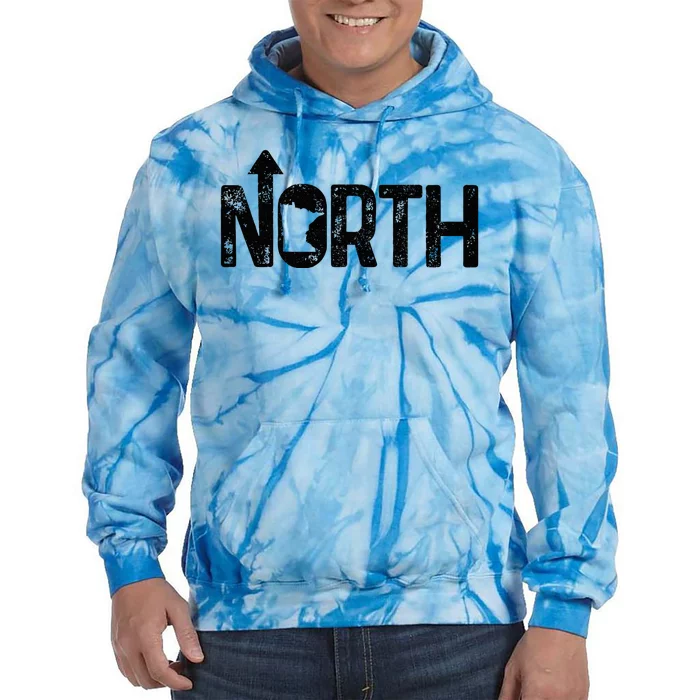 Minnesota Up North State Map Pride Gift Tie Dye Hoodie