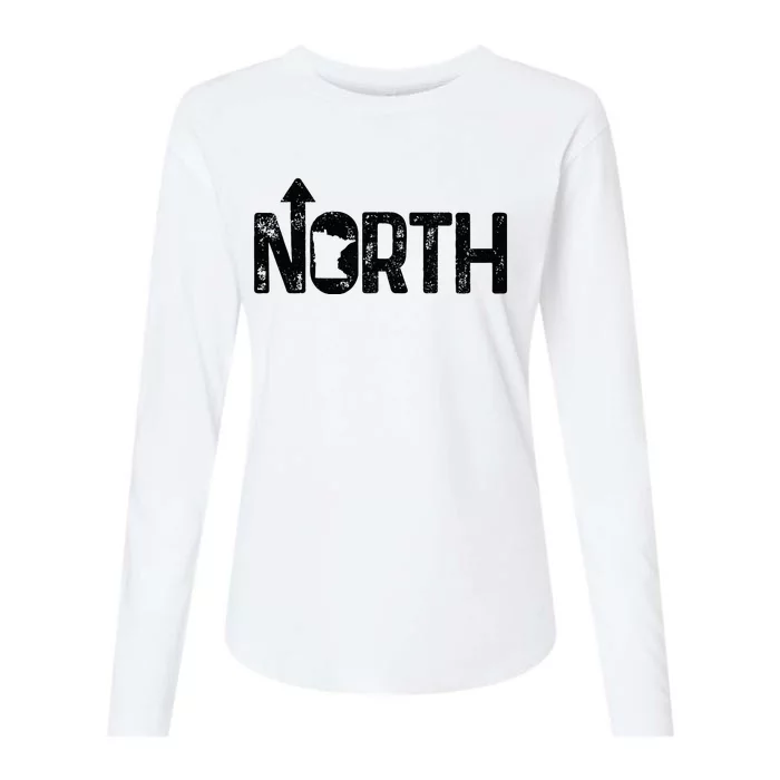 Minnesota Up North State Map Pride Gift Womens Cotton Relaxed Long Sleeve T-Shirt