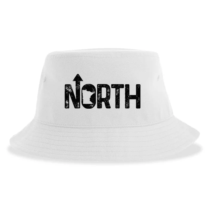 Minnesota Up North State Map Pride Gift Sustainable Bucket Hat