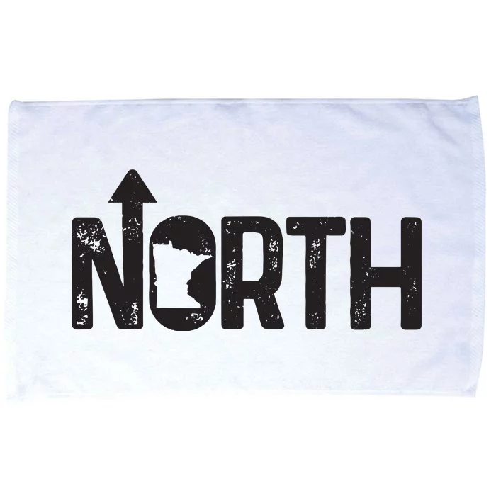 Minnesota Up North State Map Pride Gift Microfiber Hand Towel