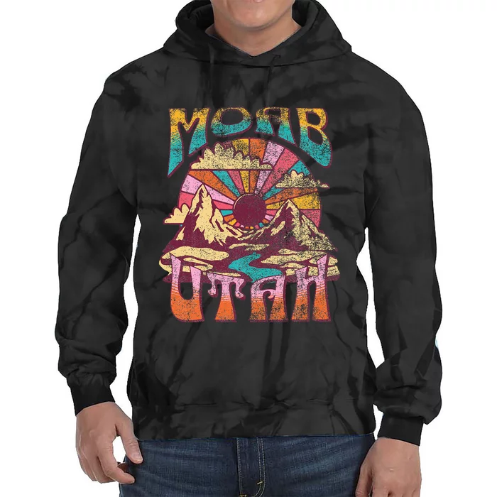 Moab Utah Nature Hiking Mountains Outdoors Tie Dye Hoodie