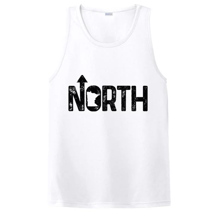 Minnesota Up North State Map Pride Performance Tank