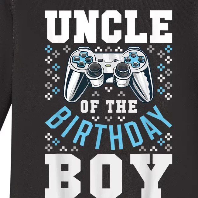 Men Uncle Of The Birthday Boy Matching Video Gamer Birthday Baby Long Sleeve Bodysuit