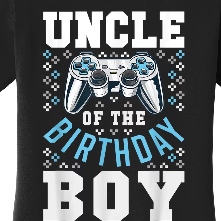 Men Uncle Of The Birthday Boy Matching Video Gamer Birthday Women's T-Shirt