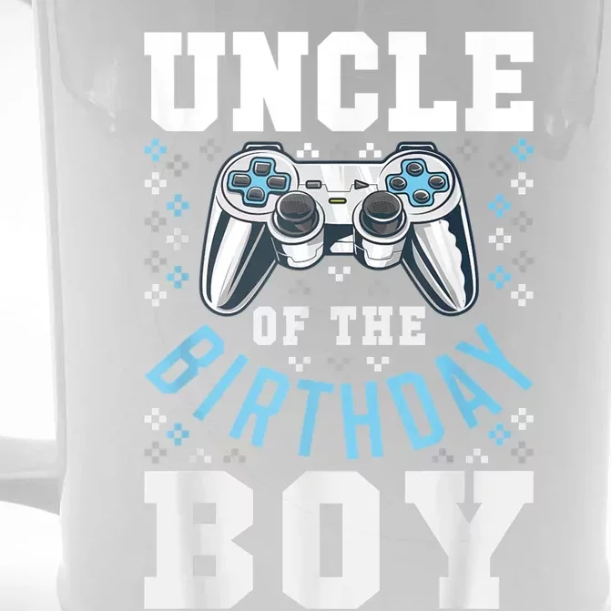 Men Uncle Of The Birthday Boy Matching Video Gamer Birthday Front & Back Beer Stein