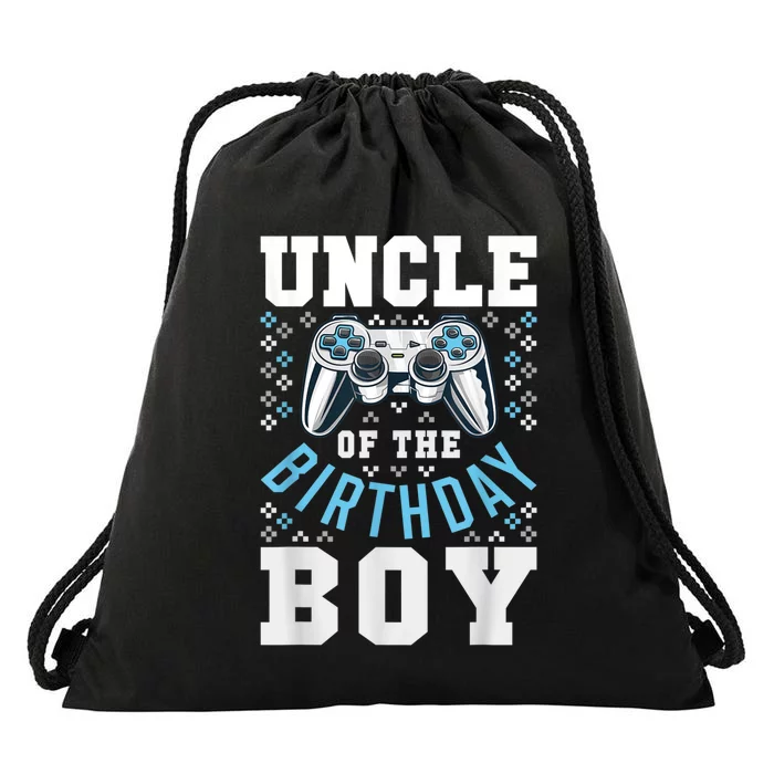 Men Uncle Of The Birthday Boy Matching Video Gamer Birthday Drawstring Bag