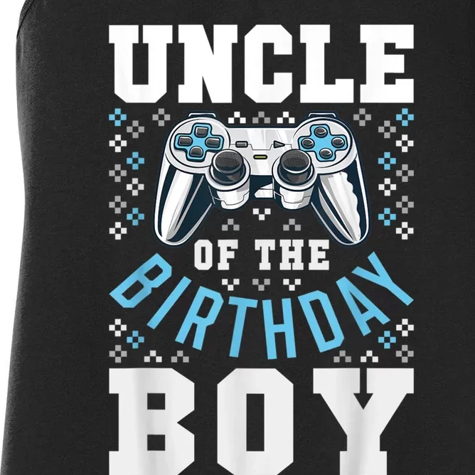 Men Uncle Of The Birthday Boy Matching Video Gamer Birthday Women's Racerback Tank