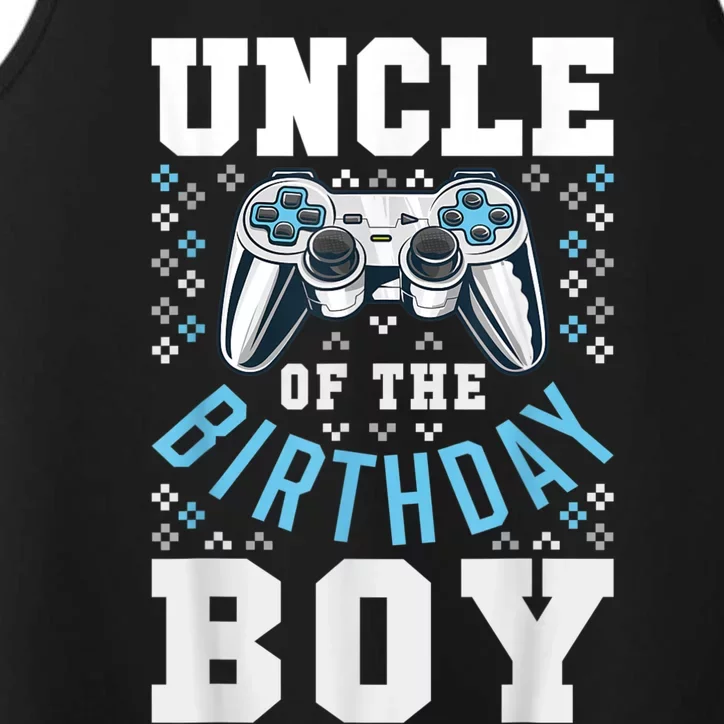 Men Uncle Of The Birthday Boy Matching Video Gamer Birthday Performance Tank