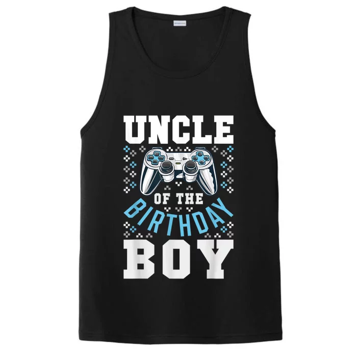 Men Uncle Of The Birthday Boy Matching Video Gamer Birthday Performance Tank