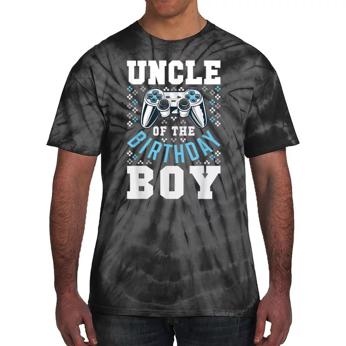 Men Uncle Of The Birthday Boy Matching Video Gamer Birthday Tie-Dye T-Shirt