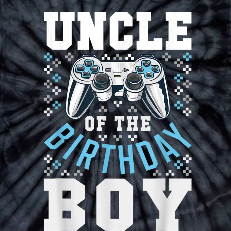 Men Uncle Of The Birthday Boy Matching Video Gamer Birthday Tie-Dye T-Shirt