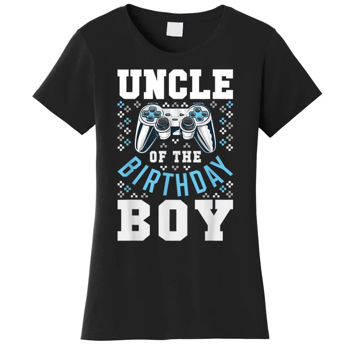 Men Uncle Of The Birthday Boy Matching Video Gamer Birthday Women's T-Shirt