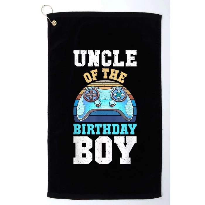 Men Uncle Of The Birthday Boy Matching Video Gamer Birthday Platinum Collection Golf Towel