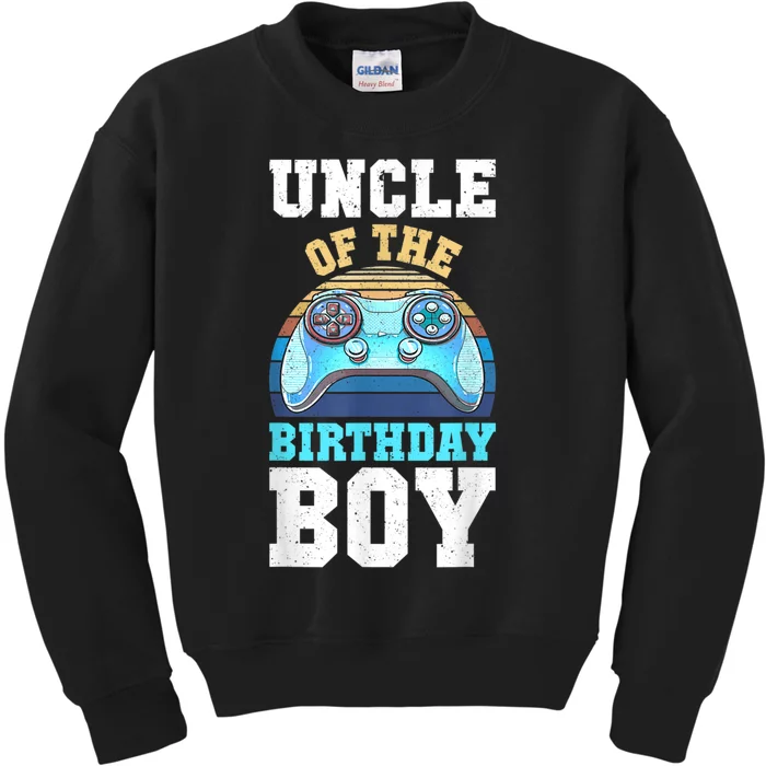 Men Uncle Of The Birthday Boy Matching Video Gamer Birthday Kids Sweatshirt