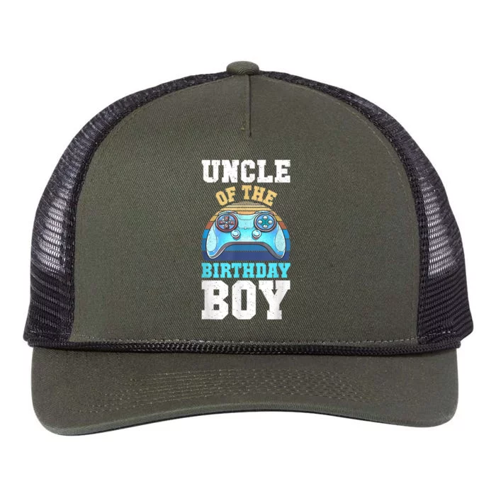 Men Uncle Of The Birthday Boy Matching Video Gamer Birthday Retro Rope Trucker Hat Cap