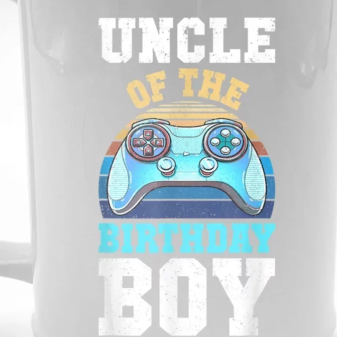 Men Uncle Of The Birthday Boy Matching Video Gamer Birthday Front & Back Beer Stein