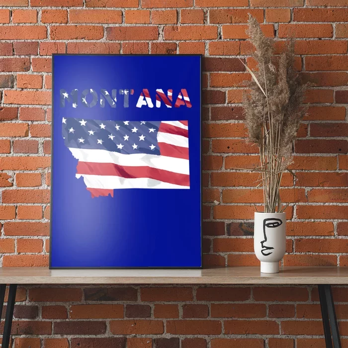 Montana Usa Proud United States America Patriot Flag Mt Us Cute Gift Poster