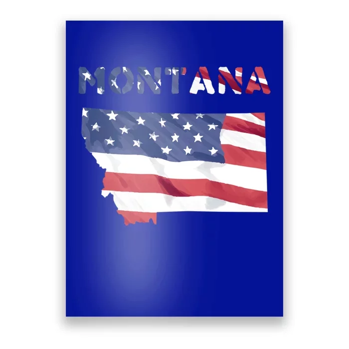 Montana Usa Proud United States America Patriot Flag Mt Us Cute Gift Poster