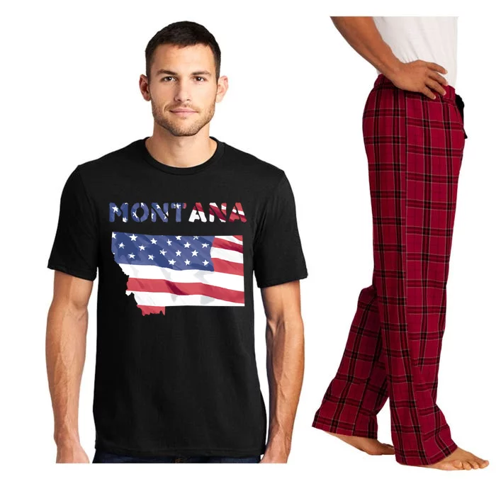 Montana Usa Proud United States America Patriot Flag Mt Us Gift Pajama Set