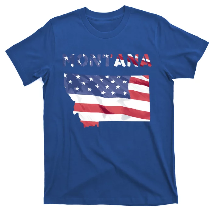 Montana Usa Proud United States America Patriot Flag Mt Us Gift T-Shirt