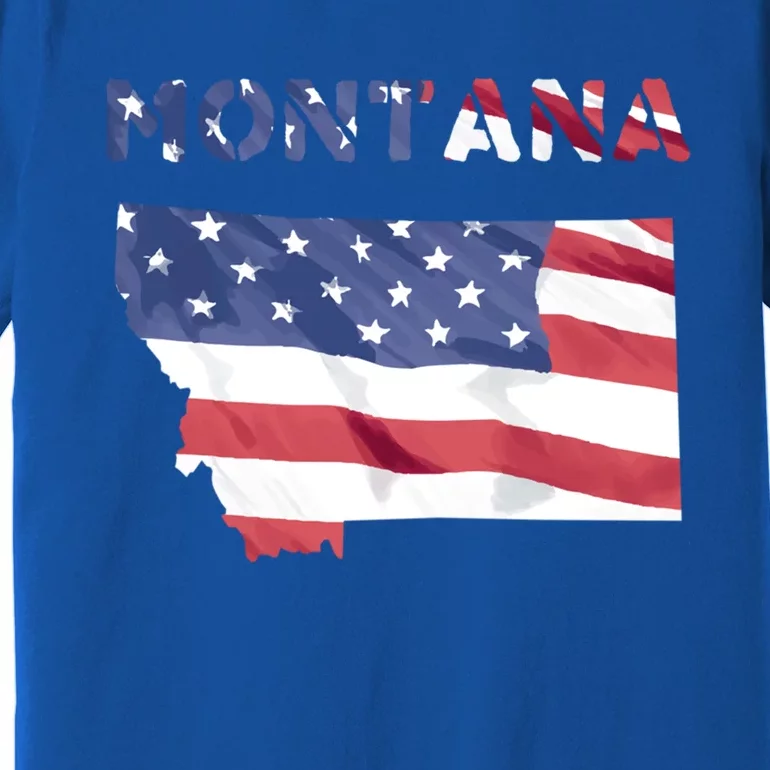 Montana Usa Proud United States America Patriot Flag Mt Us Gift Premium T-Shirt