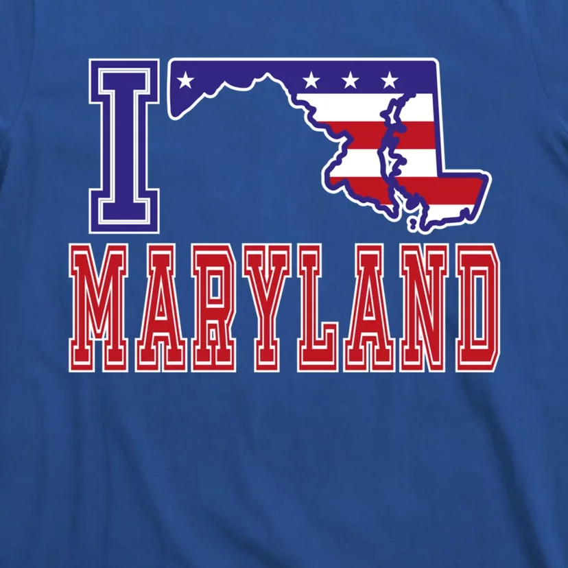 Maryland Usa Patriotic Usa Flag I Love Maryland Gift T-Shirt