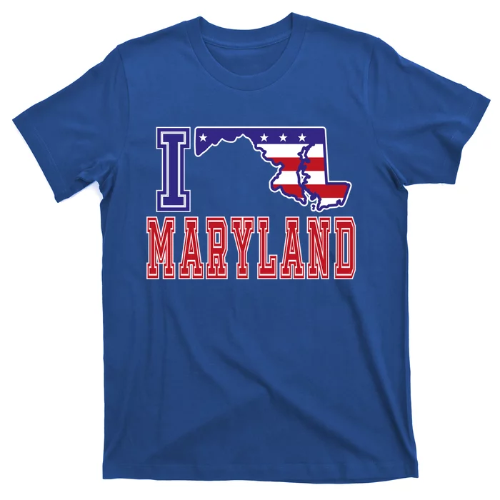 Maryland Usa Patriotic Usa Flag I Love Maryland Gift T-Shirt