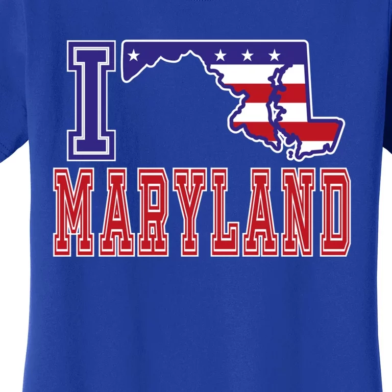 Maryland Usa Patriotic Usa Flag I Love Maryland Gift Women's T-Shirt