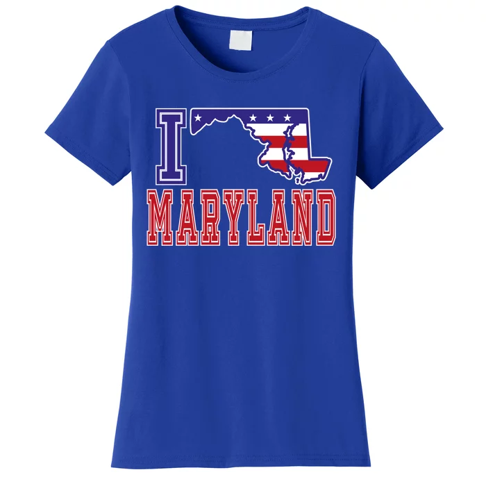 Maryland Usa Patriotic Usa Flag I Love Maryland Gift Women's T-Shirt