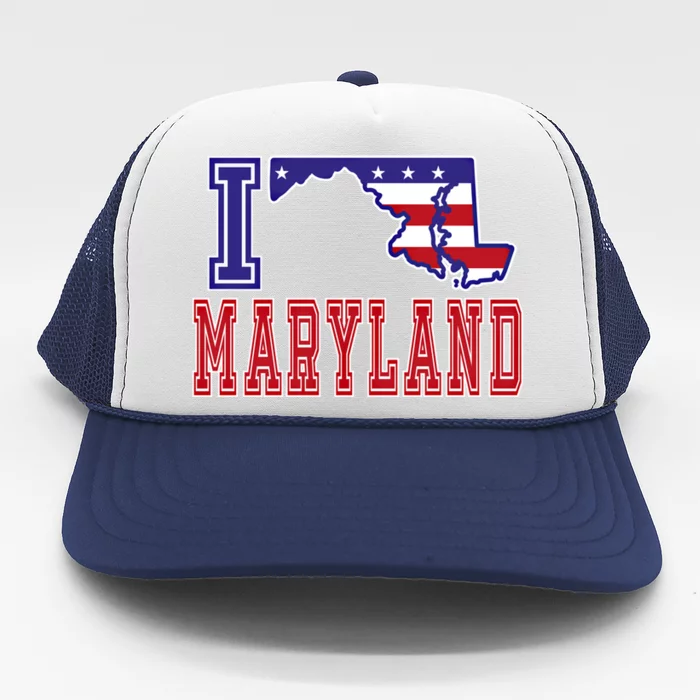 Maryland Usa Patriotic Usa Flag I Love Maryland Cool Gift Trucker Hat