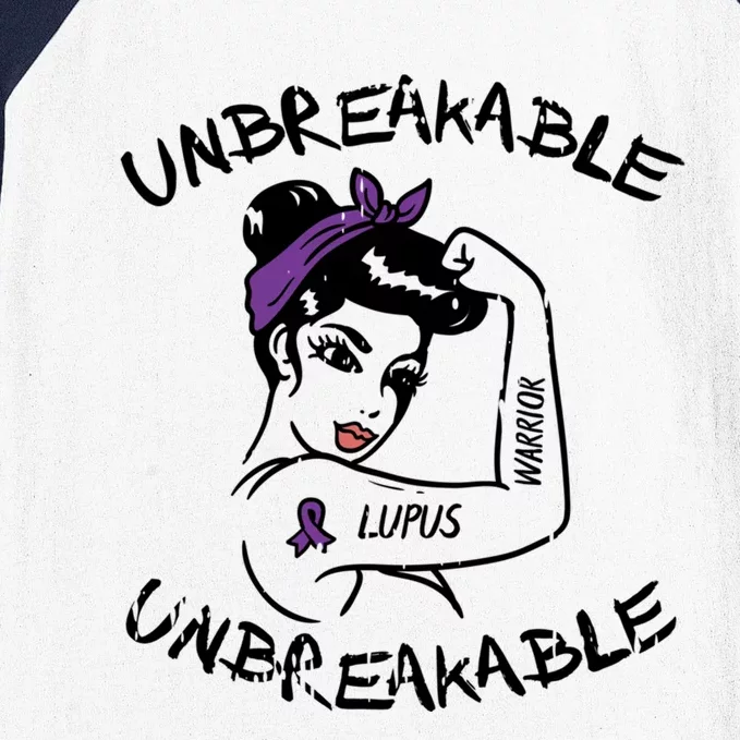 Ms Unbreakable Ribbon Lupus Awareness Gift Motivation Gift Baseball Sleeve Shirt