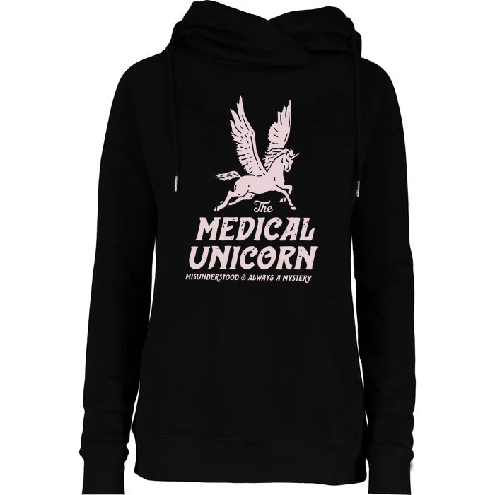 Medical Unicorn Rare Disease Rare Disease Awareness Womens Funnel Neck Pullover Hood