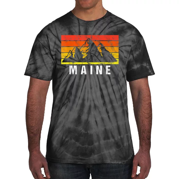 Maine Usa Retro Vintage Mountain Tie-Dye T-Shirt